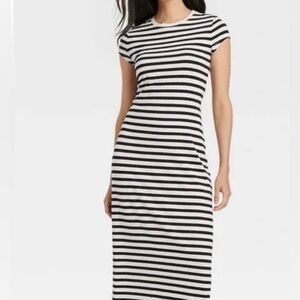 a new day Black and White Striped Maxi Dress